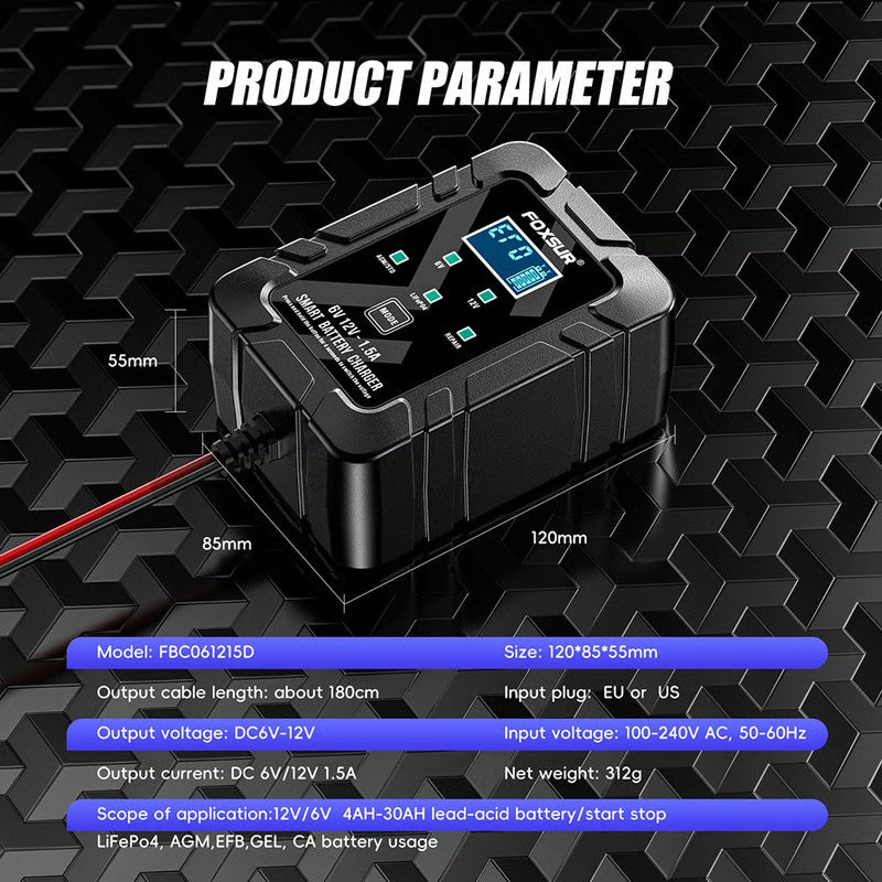 🔋Advanced 6V/12V Intelligent Auto Recognition Tech