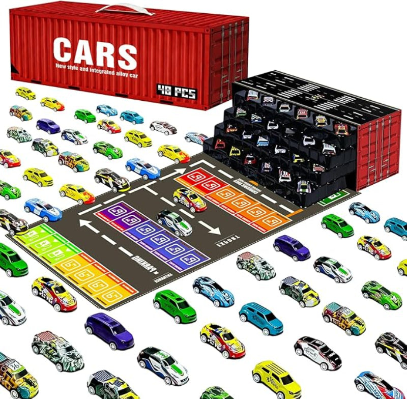 🎅Christmas promotion 49% OFF🎁48 Mini Pull-Back Cars with Built-In Garage Set