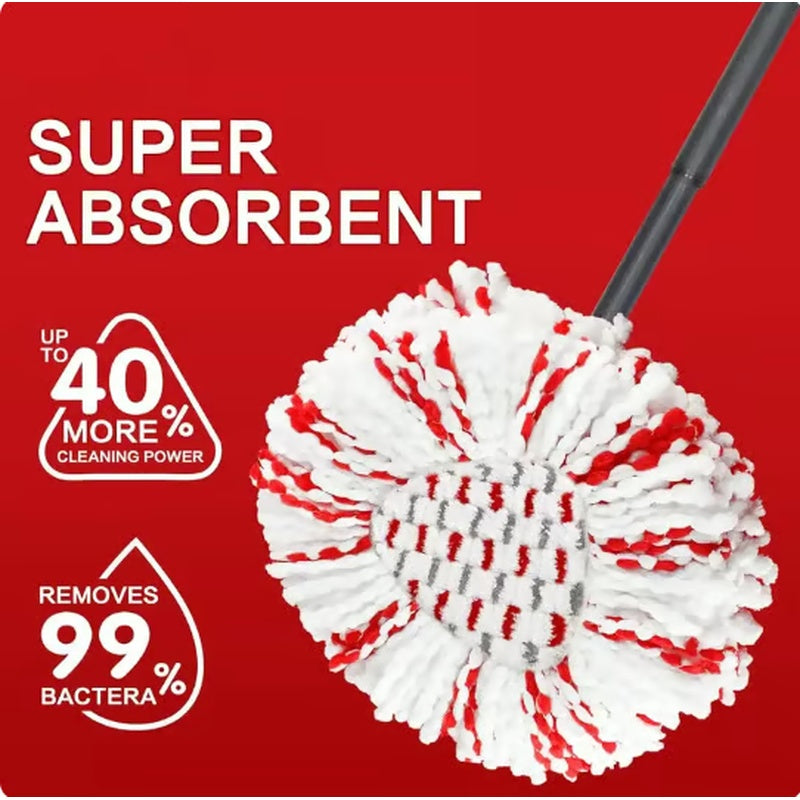 🔥 2026 Upgraded Spin Mop Heads with Scrubbing Pad
