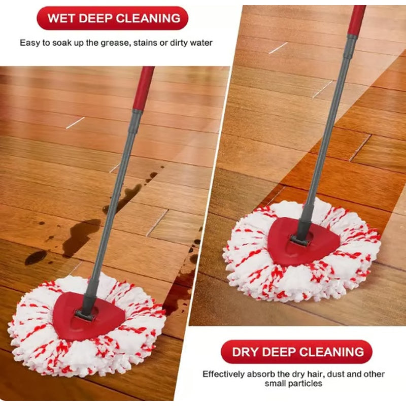 🔥 2026 Upgraded Spin Mop Heads with Scrubbing Pad