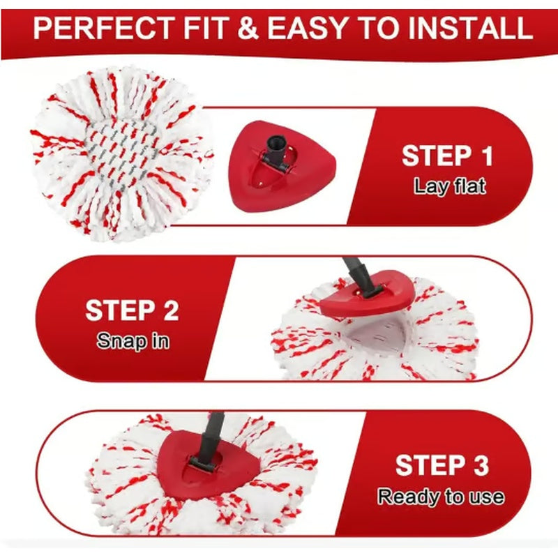 🔥 2026 Upgraded Spin Mop Heads with Scrubbing Pad