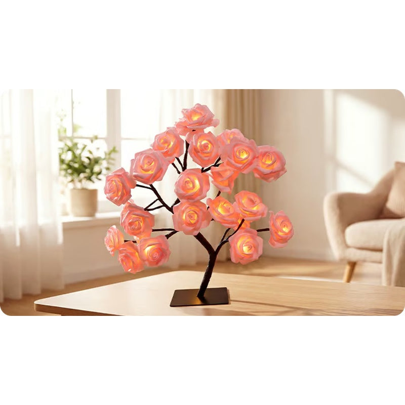 📢📢50% OFF！！⏰🌹Rose Flower Design Tree Night Light🌟