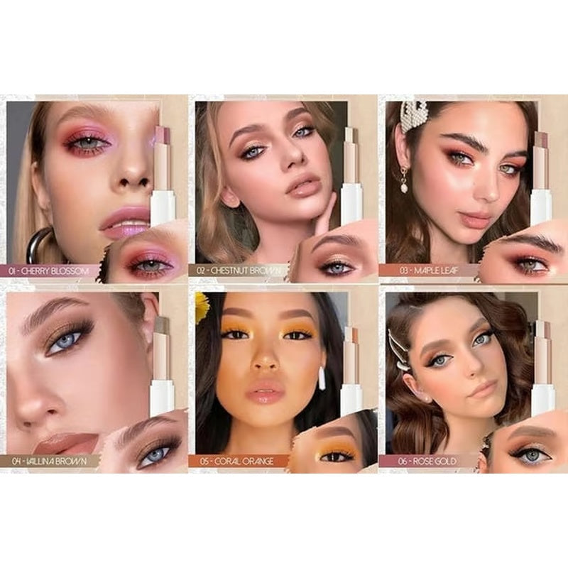 6Pcs Two Color Eyeshadow Stick Set