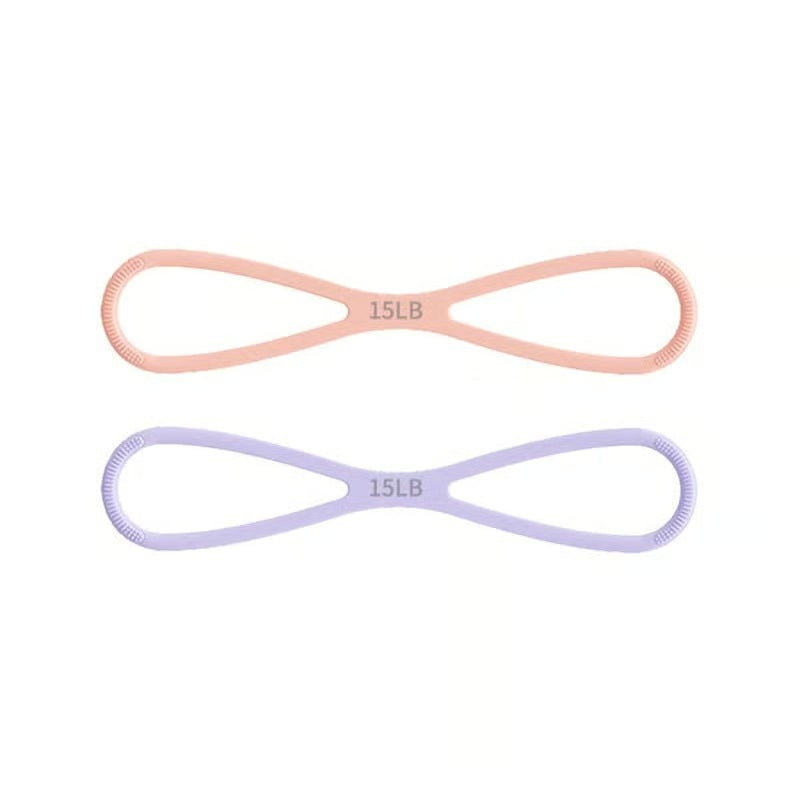 8-Shaped Silicone Resistance Band with Massage Grip