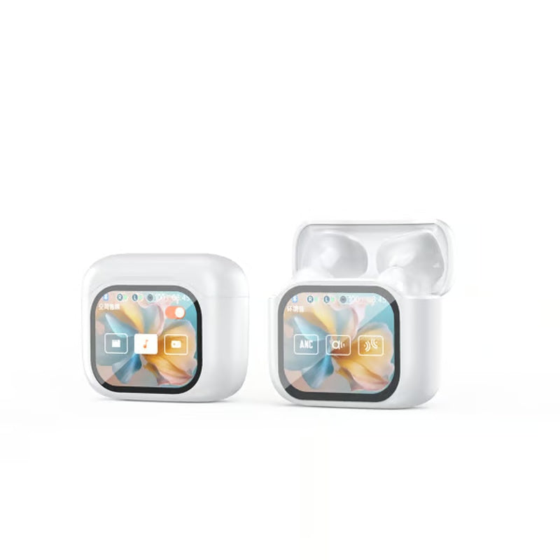 AI Translator Earbuds with Smart Display