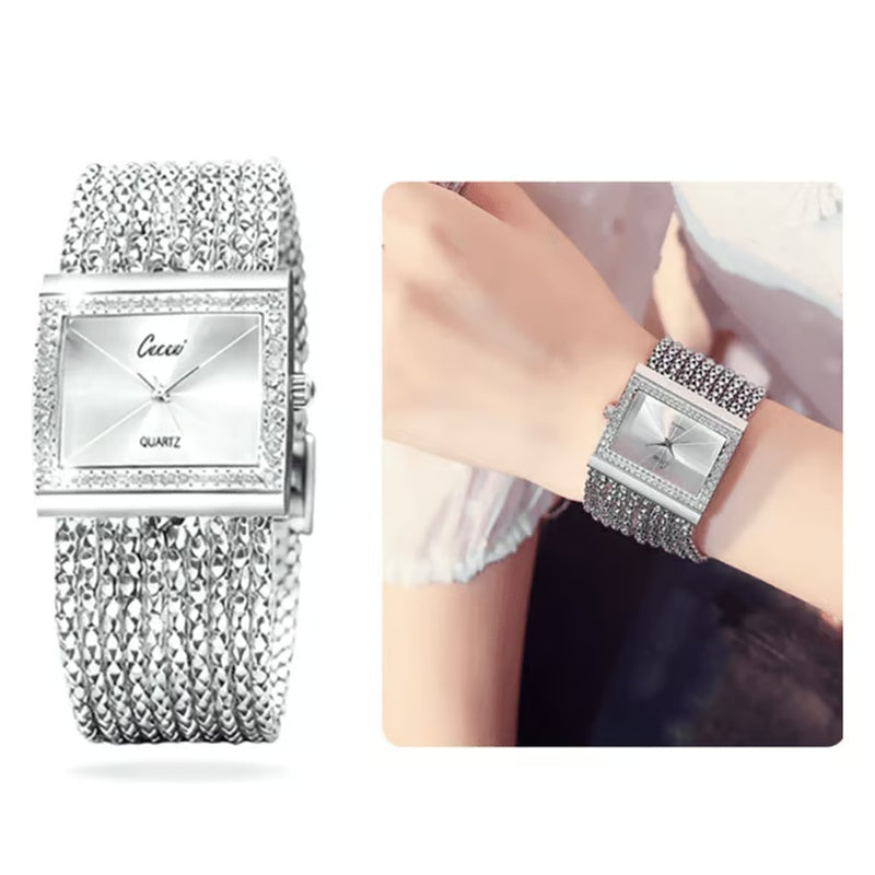 🎄🎁Christmas Special Offer: 50% OFF💥Ladies Rhinestone Quartz Square Watch