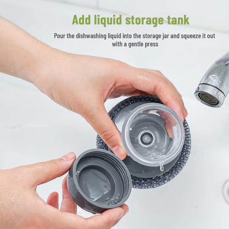🧽 Comfort Grip Soap Dispensing Kitchen Scrub