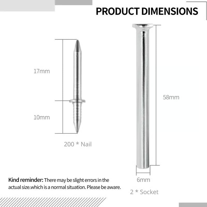 ✨Double-Head Skirting Thread Seamless Nail, Skirting Line Without Marks Nail, Invisible Security Screws Equipped with Nail Specific Sleeve Tool