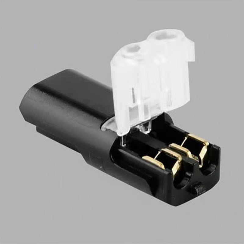 Double-wire Push-in Connector with Locking Buckle