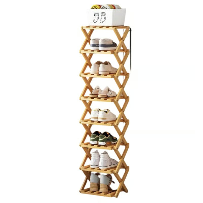 Durable Foldable Bamboo Shoe Rack