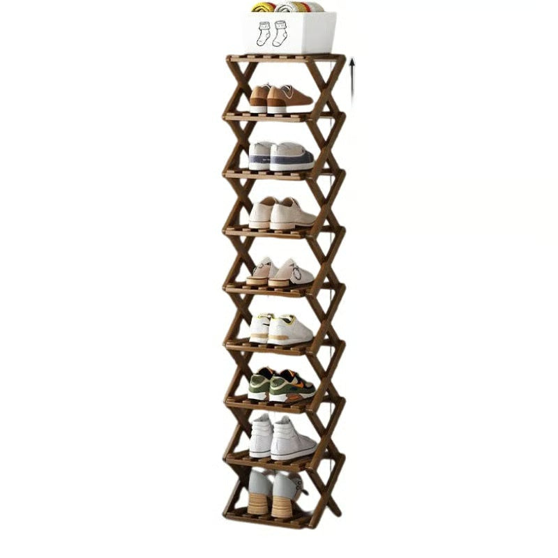 Durable Foldable Bamboo Shoe Rack