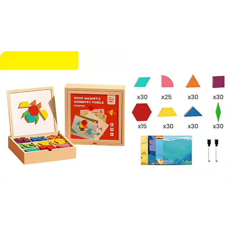 🎁Early Christmas Sale 50% OFF🔥Wooden Magnetic Pattern Block Puzzle Set🧩