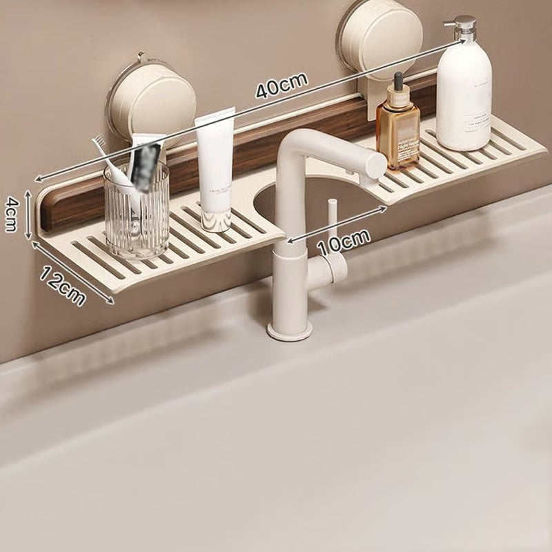 🔥Hot selling💥 Walnut Bathroom, Kitchen Suction Cup Shelf