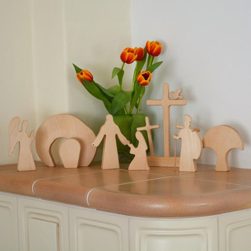 Jesus Tomb-Easter Scene Wooden Decoration