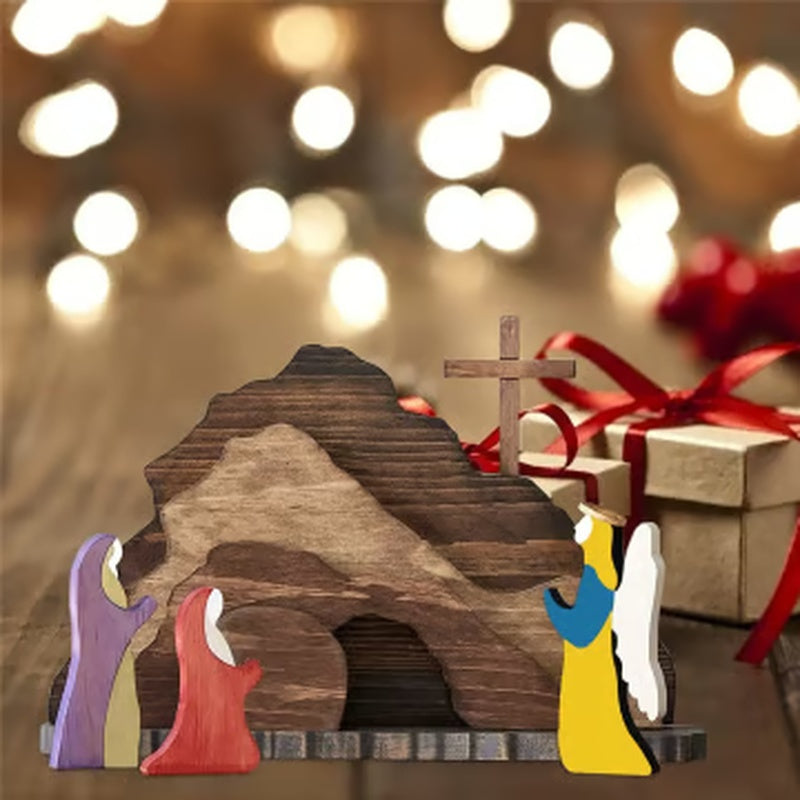 Jesus Tomb-Easter Scene Wooden Decoration