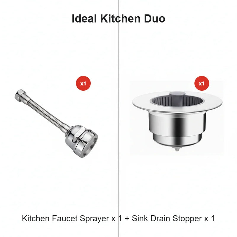 Kitchen Faucet with 360° Swivel Handheld Spray