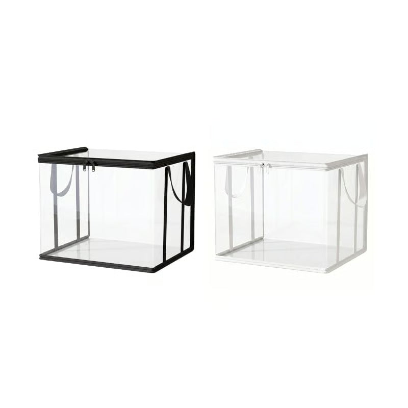 Large Clear Thick Plastic Storage Box with Hinged Lid