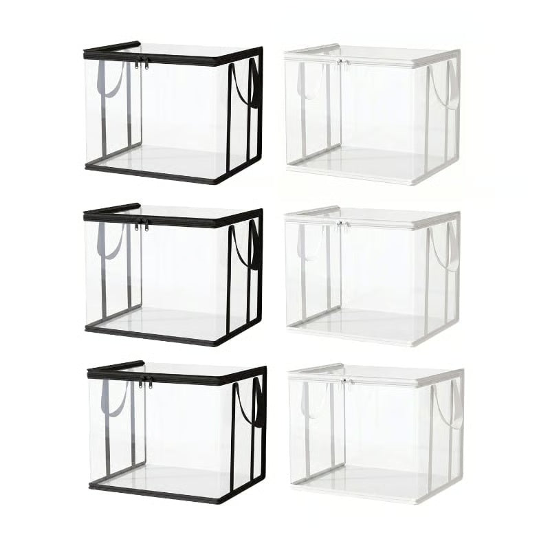 Large Clear Thick Plastic Storage Box with Hinged Lid