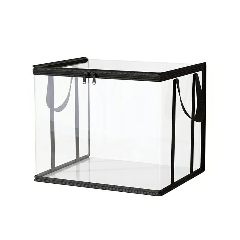 Large Clear Thick Plastic Storage Box with Hinged Lid