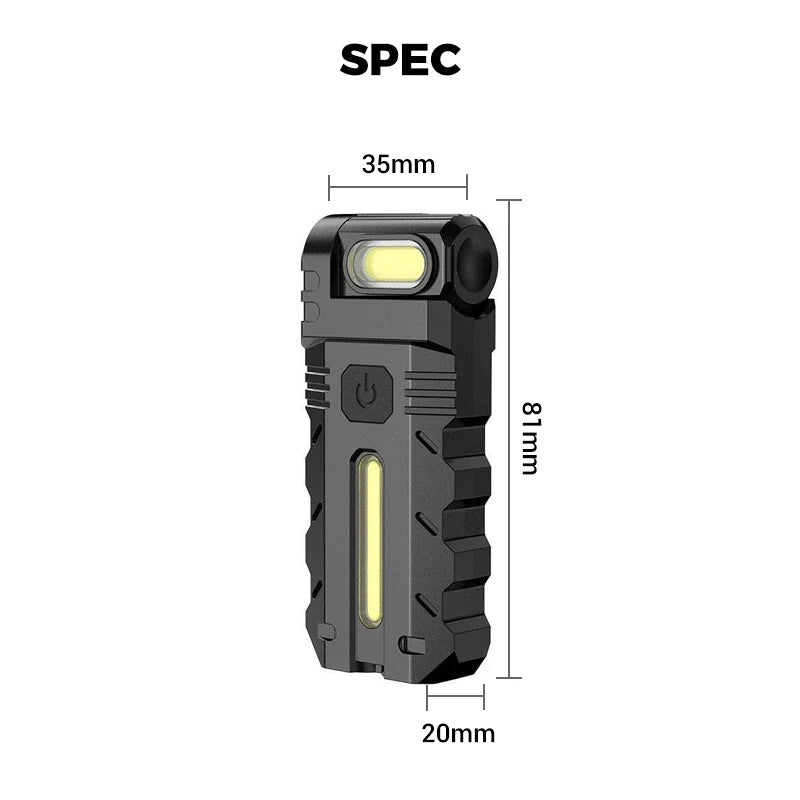 LED work light with 180° rotating head