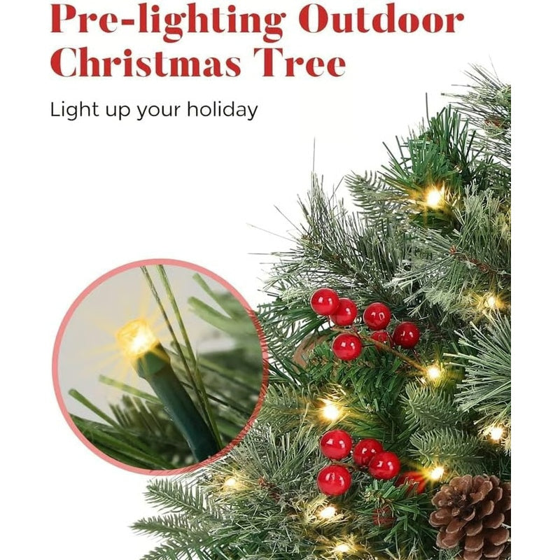 Lighted Artificia Christmas Pots