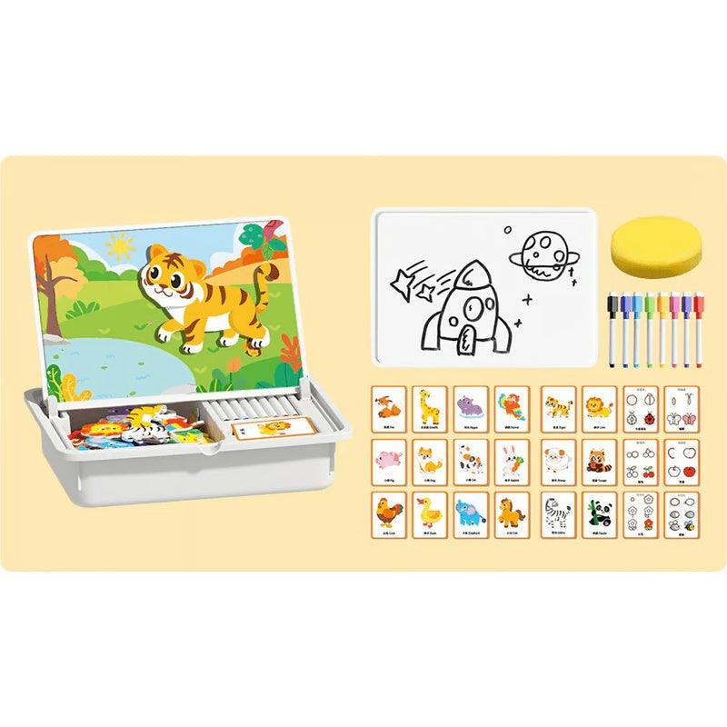 Magnetic Puzzles Face Dress Up Travel Game Double Side Preschool Educational Learning Toy for Kids