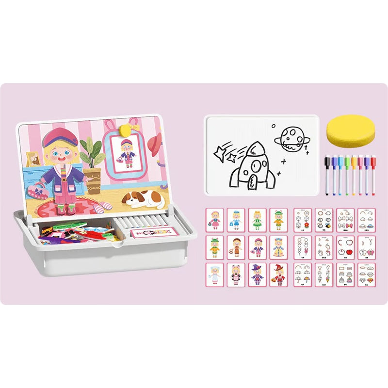 Magnetic Puzzles Face Dress Up Travel Game Double Side Preschool Educational Learning Toy for Kids