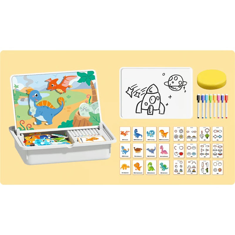Magnetic Puzzles Face Dress Up Travel Game Double Side Preschool Educational Learning Toy for Kids