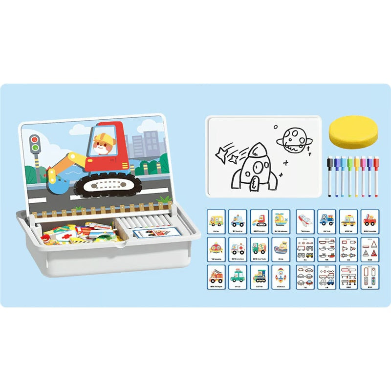 Magnetic Puzzles Face Dress Up Travel Game Double Side Preschool Educational Learning Toy for Kids