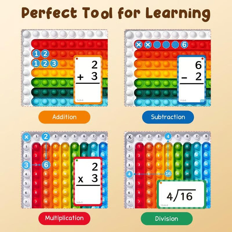 Math Fidget Toy, Math Game with Addition,Subtraction,Multiplication,Division Flash Cards or Time Table(Using age: 3+)