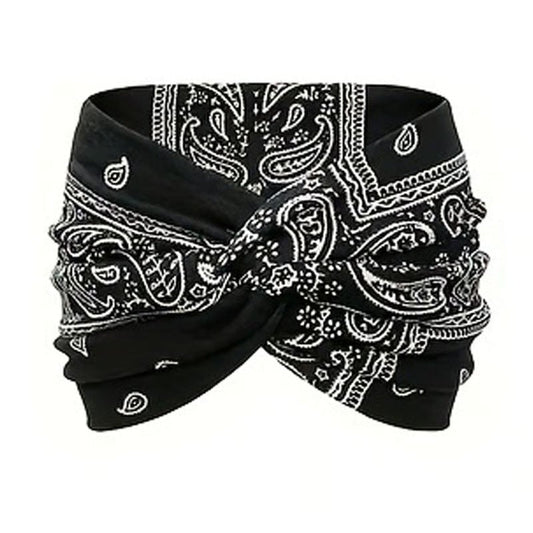 Printed cross yoga headband