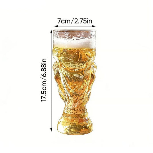 Soccer Trophy Style Beer Glass