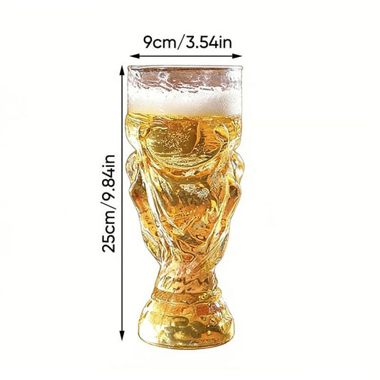 Soccer Trophy Style Beer Glass